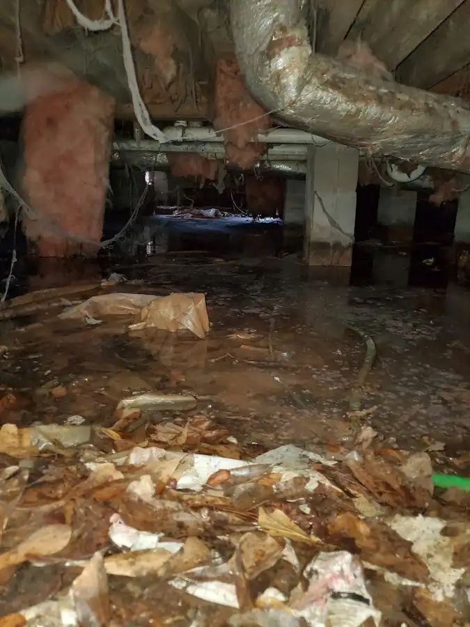 Crawl space flood assessment for Commercial Water Damage Restoration in Hoboken